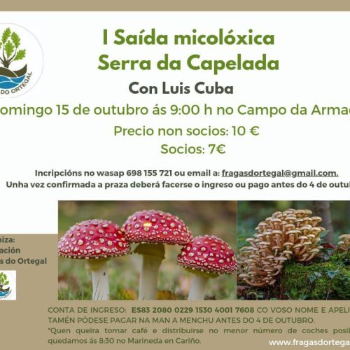 I Saida Micolóxica :  «SERRA DA CAPELADA CON LUIS CUBA»- 15 Outubro 2023