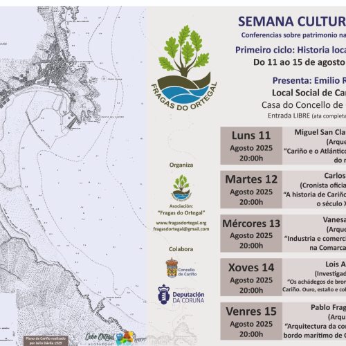 Semana cultural:  «PRIMEIRO CICLO HISTORIA LOCAL E COMARCAL- Do 11 ao 15 de Agosto 2025